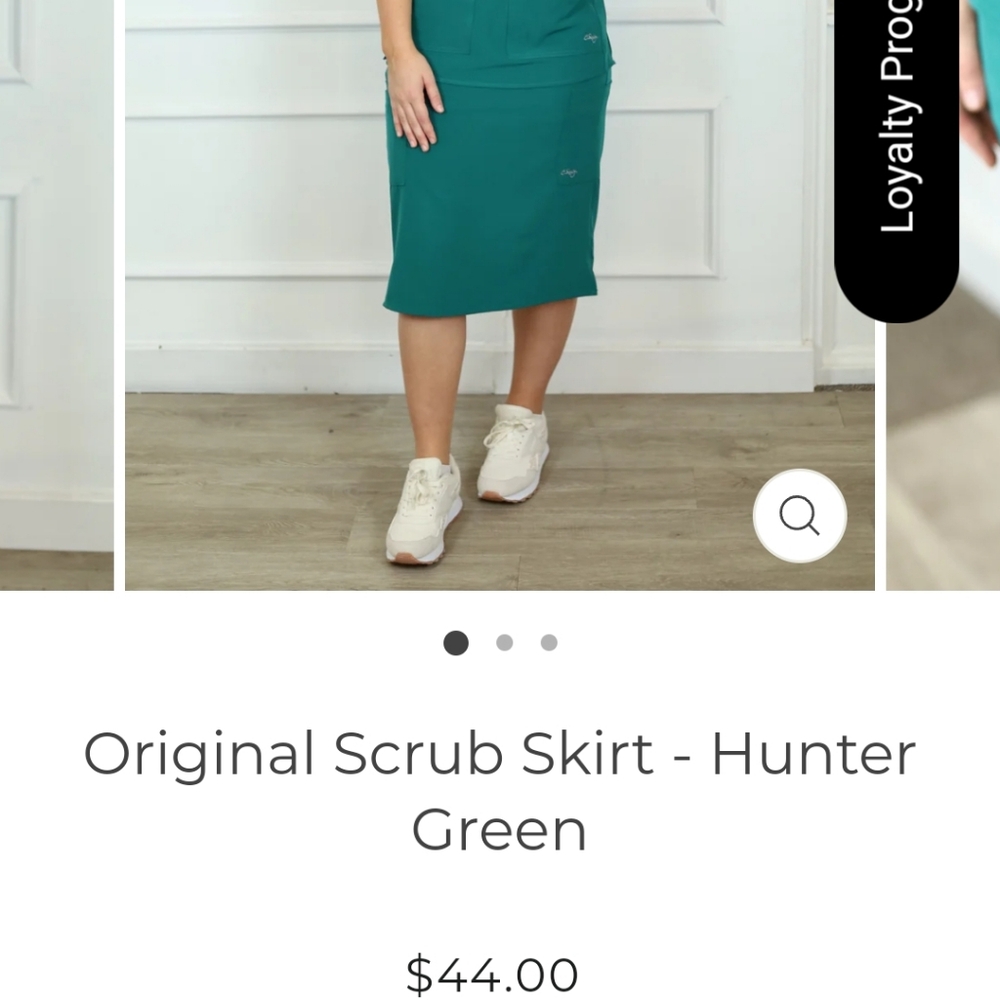 C Saucy Hunter Green Scrub Skirt